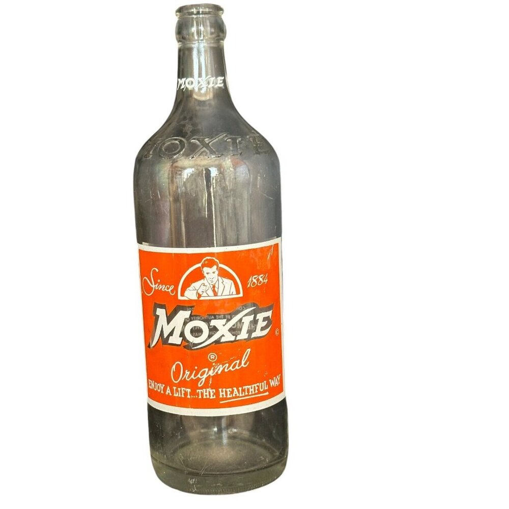 Vintage Moxie Soda Clear Glass Bottle